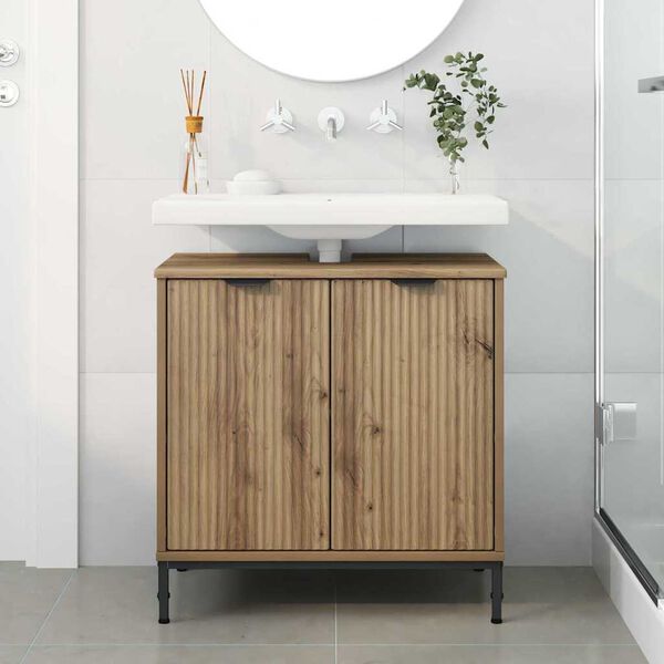 vidaXL Bathroom Sink Cabinet Artisan Oak 23.82 x 13.19 x 24.02 in