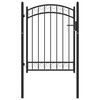 vidaXL Fence Gate with Arched Top Steel 39.4x49.2" Black