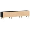 vidaXL TV Cabinet Black Oak 70.87 x 12.40 x 15.75 in Engineered Wood