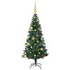 vidaXL Artificial Pre-lit Christmas Tree Green 59.06 in PVC and Metal