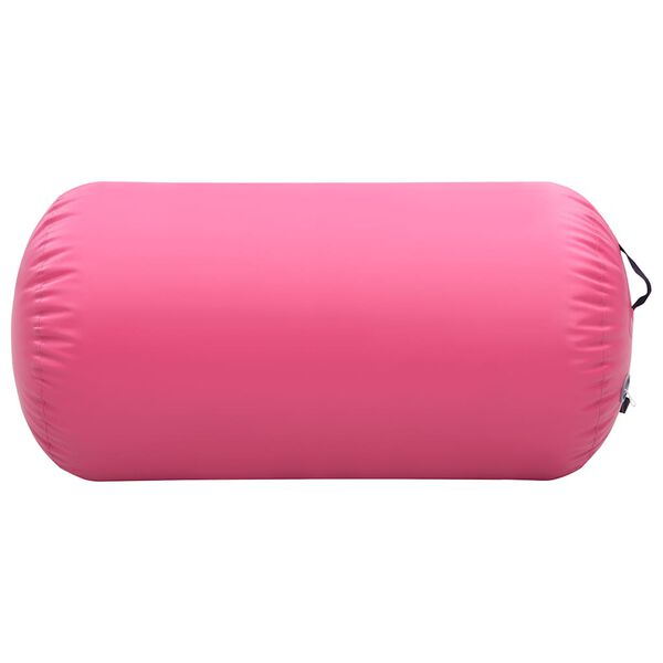 vidaXL Inflatable Gymnastic Roll with Pump 47.2x29.5" PVC Pink