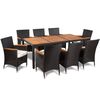 vidaXL Outdoor Furniture Set Black Powder-Coated Steel Medium to Large