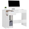 vidaXL Desk High gloss white Engineered wood Desk Rectangular