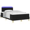 vidaXL LED Box Spring Bed with Mattress Black 47.24 x 78.74 in Fabric