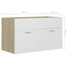vidaXL Bathroom Furniture Set White and Sonoma Oak