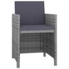 vidaXL Outdoor Dining Set Grey PE Rattan Large Removable Covers