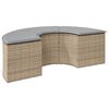 vidaXL Patio Footstool Beige PE rattan Standard Removable Covers