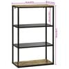 vidaXL Bookcase 27.56 x 13.78 x 43.31 in Solid Mango wood