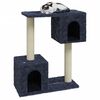 vidaXL Scratching Post Dark Grey Engineered Wood, Plush, Sisal Medium
