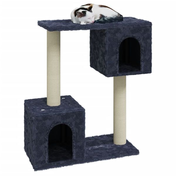 vidaXL Scratching Post Dark Grey Engineered Wood, Plush, Sisal Medium