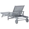 vidaXL Sunlounger Gray Solid Acacia wood with gray wash finish Large
