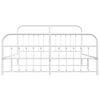 vidaXL Bed Frame White Powder-coated steel 70.9x78.7 in Super King