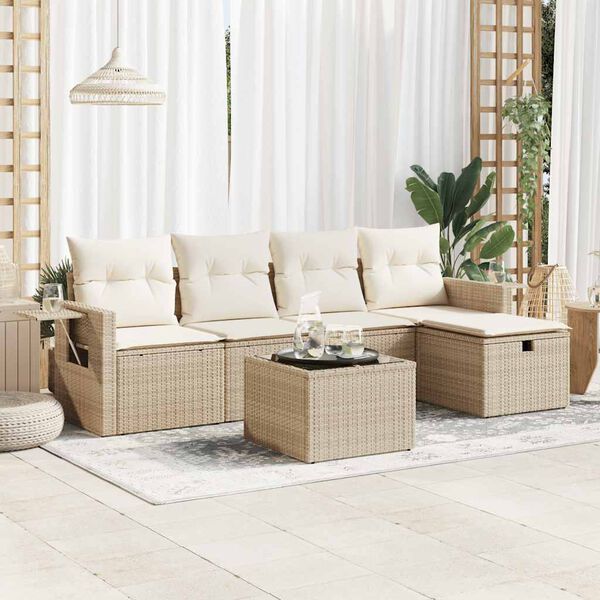 vidaXL Garden Sofa Set Beige