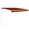 vidaXL Retractable Awning Orange and Brown Powder-coated aluminum