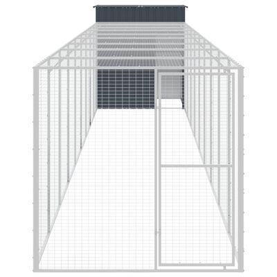 vidaXL Chicken Cage with Run Anthracite 65"x420.1"x71.3" Galvanized Steel