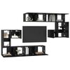 vidaXL TV Units Wall-mounted 4 pcs Black Oak Engineered wood