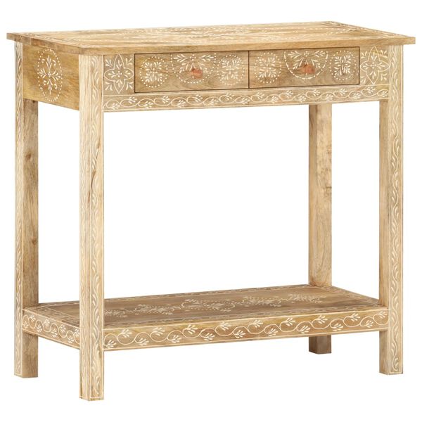 vidaXL Console Table Natural wood Solid Mango Wood 31.5 x 13.8 x 29.1 in