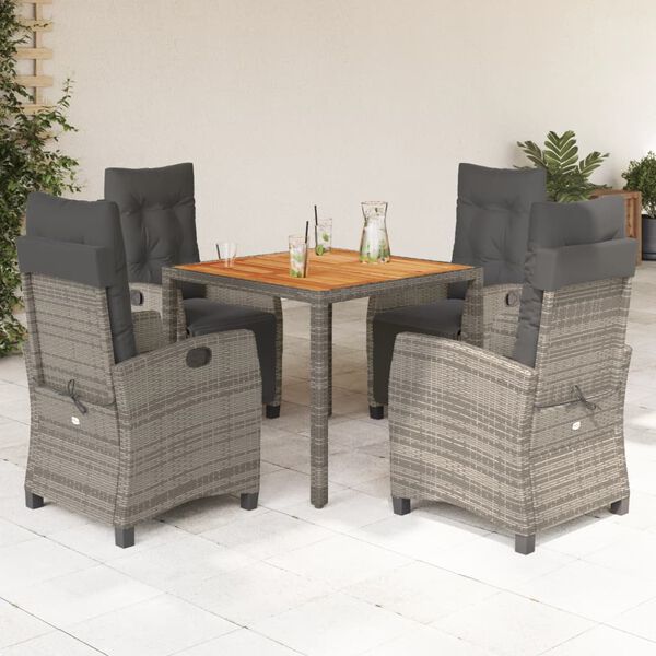 vidaXL Garden Dining Set Grey