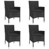 vidaXL Patio Dining Set Set of 4 Black