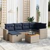 vidaXL 7 Piece Patio Sofa Set with Cushions Gray Poly Rattan
