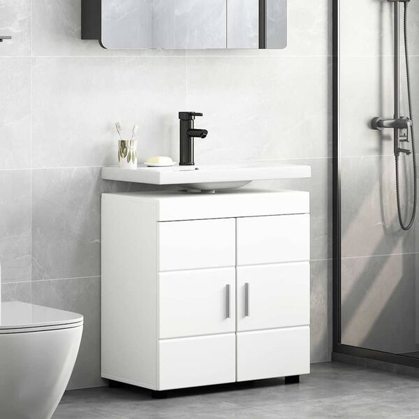 vidaXL Bathroom Cabinet Set TULUM White 23.62 x 13.39 x 24.80 in