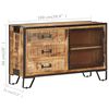 vidaXL Sideboard Brown and black Solid rough mango wood, steel Medium