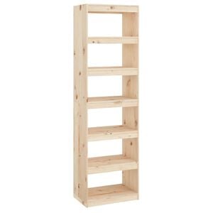 vidaXL Book Cabinet Natural Wood Solid Pinewood Large Book Cabinet