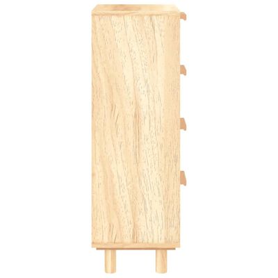 vidaXL Sideboard Brown 15.7"x11.8"x35.4" Solid Wood Pine and Natural Rattan