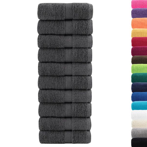 vidaXL Soap Towel Set of 10 Anthracite 100% Cotton 11.8 x 11.8 in