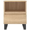 vidaXL Bedside Cabinet Sonoma Oak Engineered Wood, Metal Bedside Cabinet