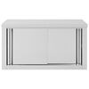 vidaXL Kitchen Wall Cabinet with Sliding Doors 35.4"x15.7"x19.7" Stainless Steel