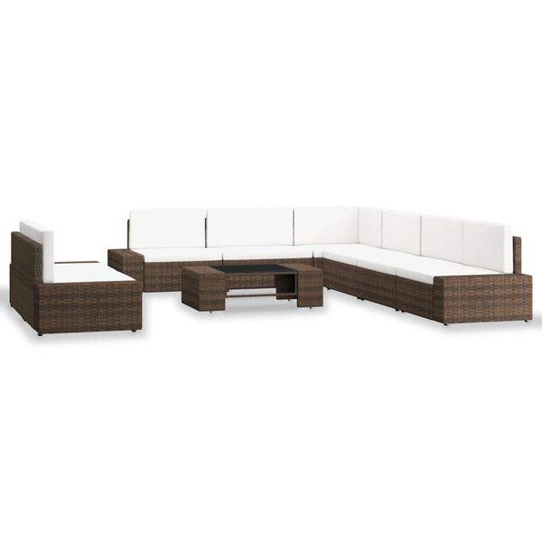 vidaXL Garden Lounge Set Brown and cream white