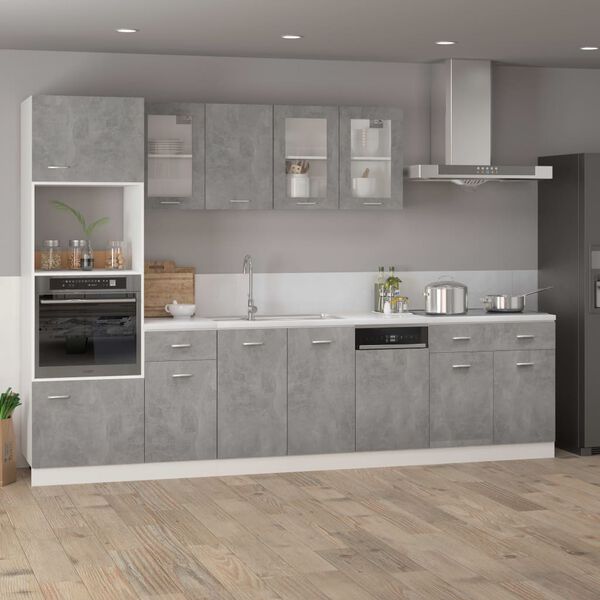 vidaXL Dishwasher Panel Concrete Grey Engineered Wood Durable