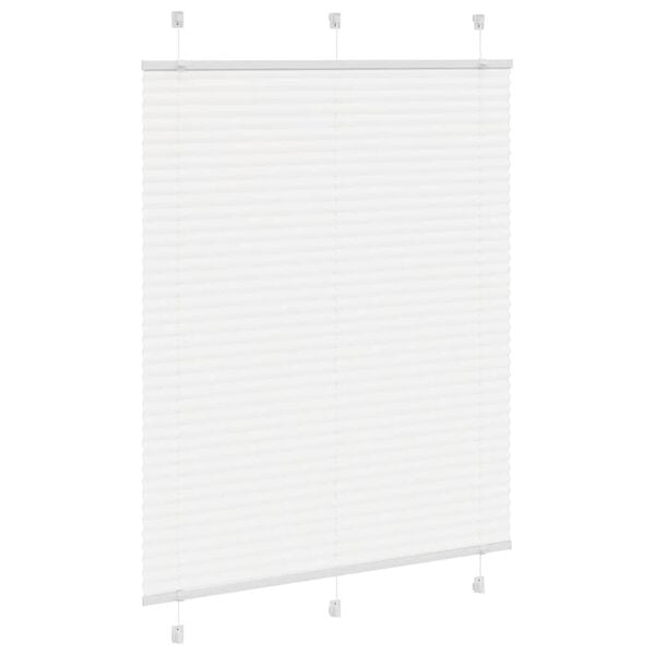 vidaXL Pleated Blind White 100% Polyester 43.3 x 39.4 in