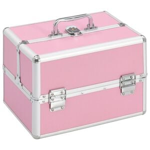 vidaXL Make-up Case 8.7"x11.8"x8.3" Pink Aluminum
