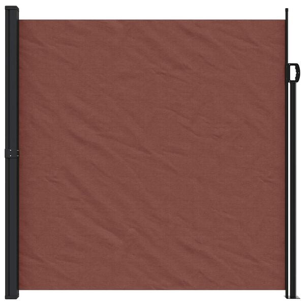 vidaXL Retractable Side Awning Brown 100% polyester with a PU coating