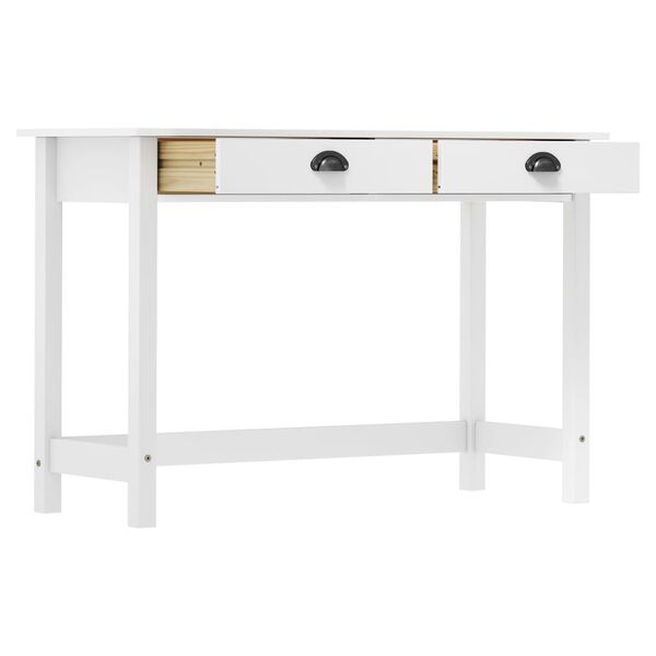 vidaXL Console Table White Solid pine wood Compact Rectangular