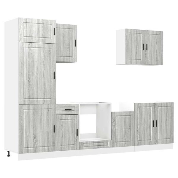 vidaXL Kitchen Cabinet Set Gray Sonoma Engineered Wood Large