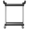 vidaXL 2-Tier Trolley Black 31.9"x16.1"x36.2" Aluminum