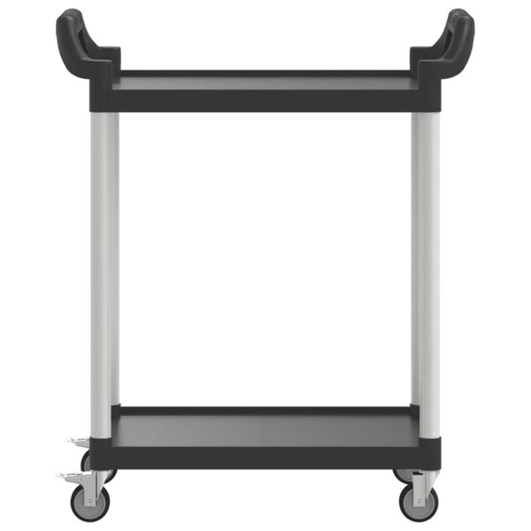 vidaXL 2-Tier Trolley Black 31.9"x16.1"x36.2" Aluminum