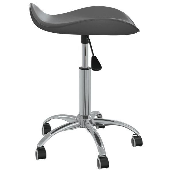 vidaXL Salon Spa Stool Grey Faux leather, chrome steel, foam Medium