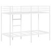 vidaXL Bunk Bed White Steel, mesh fabric Twin Bunk Bed Rectangular