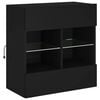 vidaXL TV Wall Cabinet Black Engineered wood and glass Standard