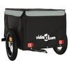 vidaXL Bike Trailer Black and Grey 66.1 lb Iron