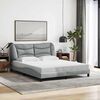 vidaXL Bed Frame without Mattress "Hvar" Light Gray 59.8"x79.9" Fabric
