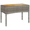 vidaXL Garden Bench Grey PE rattan, powder-coated steel, solid acacia wood