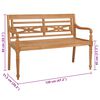 vidaXL Bench Natural Teak Solid teak wood, 100% polyester cushion Medium
