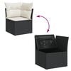 vidaXL Garden Sofa Set Black, Cream white PE Rattan Large