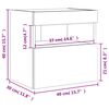 vidaXL TV Wall Stand with LED Lights Gray Sonoma 15.7"x11.8"x15.7"