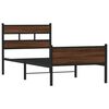 vidaXL Bed Frame Brown Oak Steel 39.4 x 78.7 in Single Bed Frame